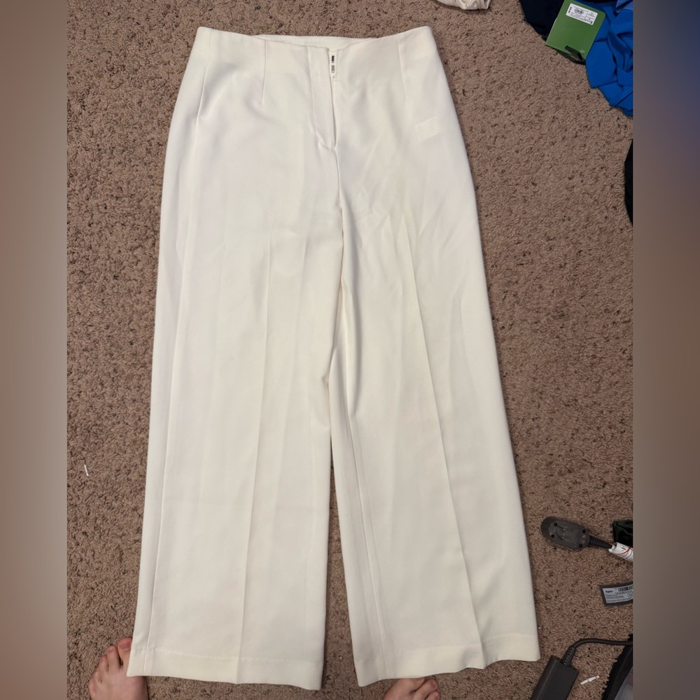 Boden Elegant Cream Wide-Leg Pants